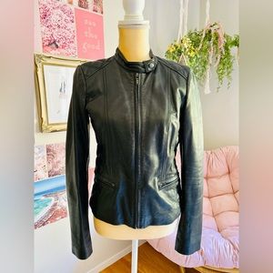 Black leather jacket -Banana Republic